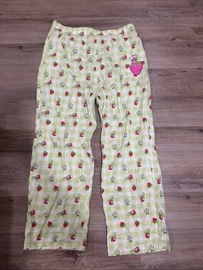 Womens Strawberry shortcake Plaid Green Pajama Pants